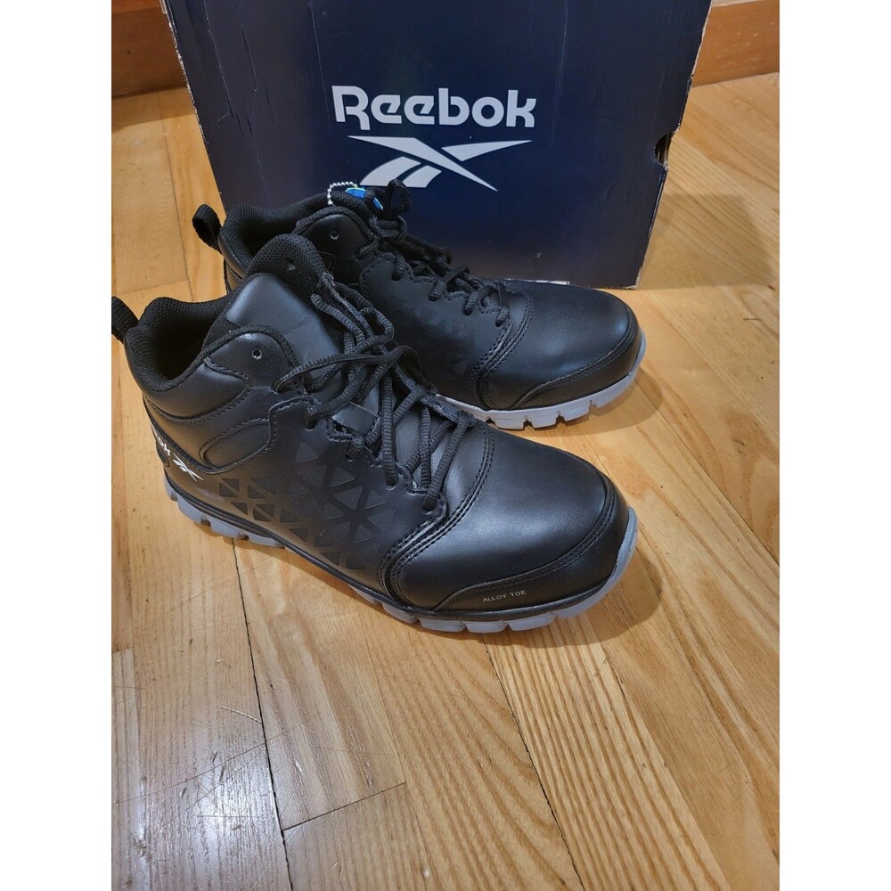 Reebok RB4142 Sublite Work Shoes Mens 6W Alloy Toe EH Black Safety Shoes